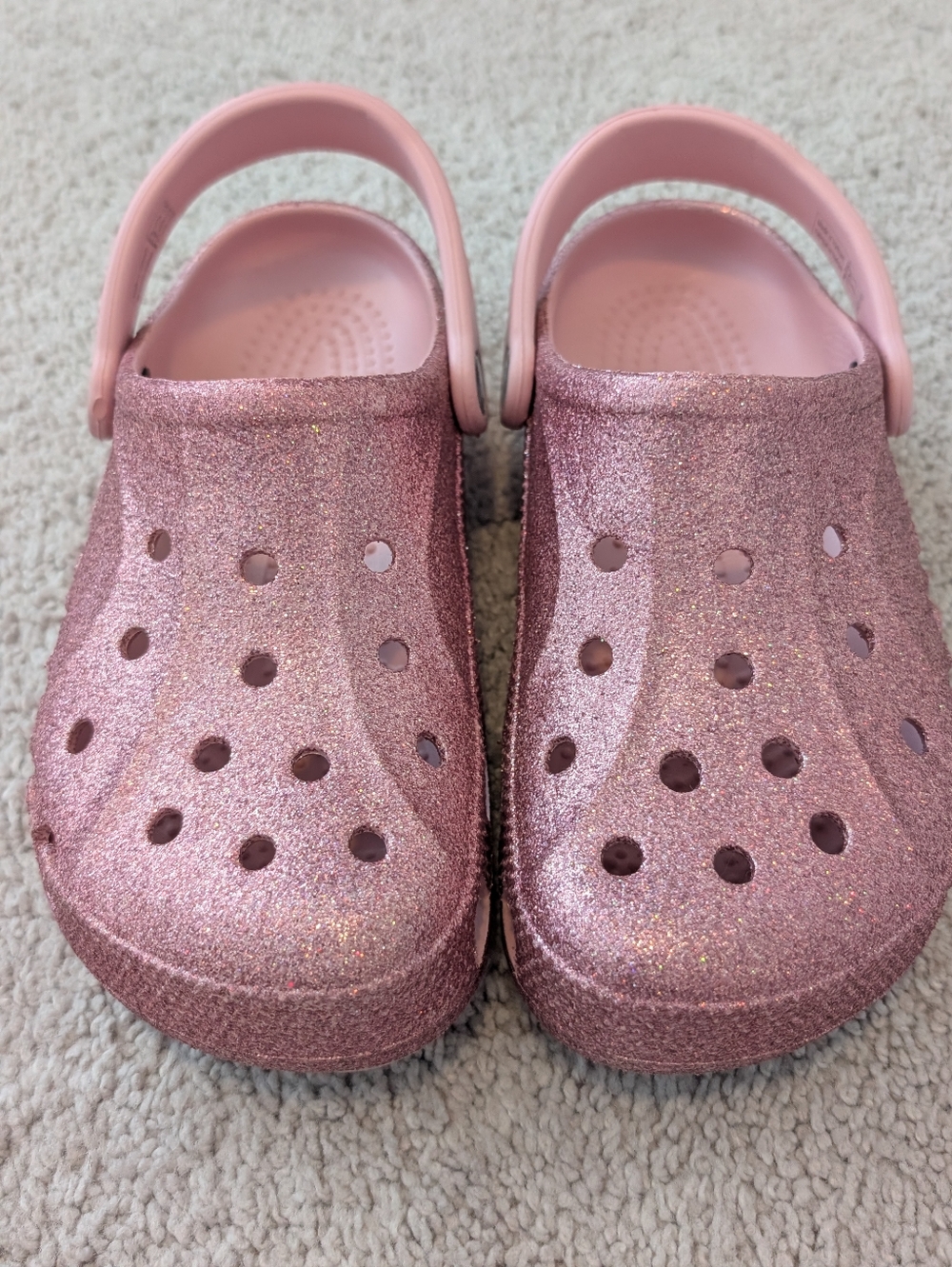 Crocs Baya Pink Glitter Clogs US Women's 7 or Men's 5 Sparkle Barbie Classic - Picture 6 of 13